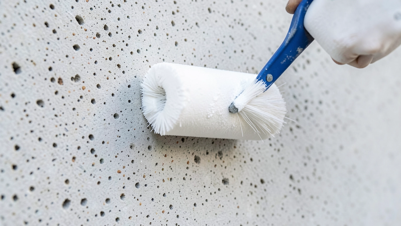 Aplikacja białego gruntu przed tynkami elewacyjnymi