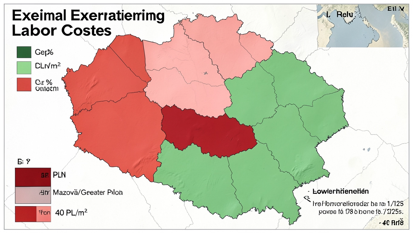 Cena robocizny tynku zewnętrznego wg regionu