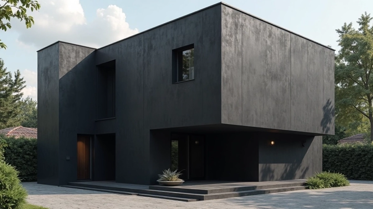 Czarna elewacja tynk