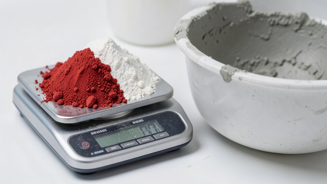 dozowanie barwnika procentowo do tynku