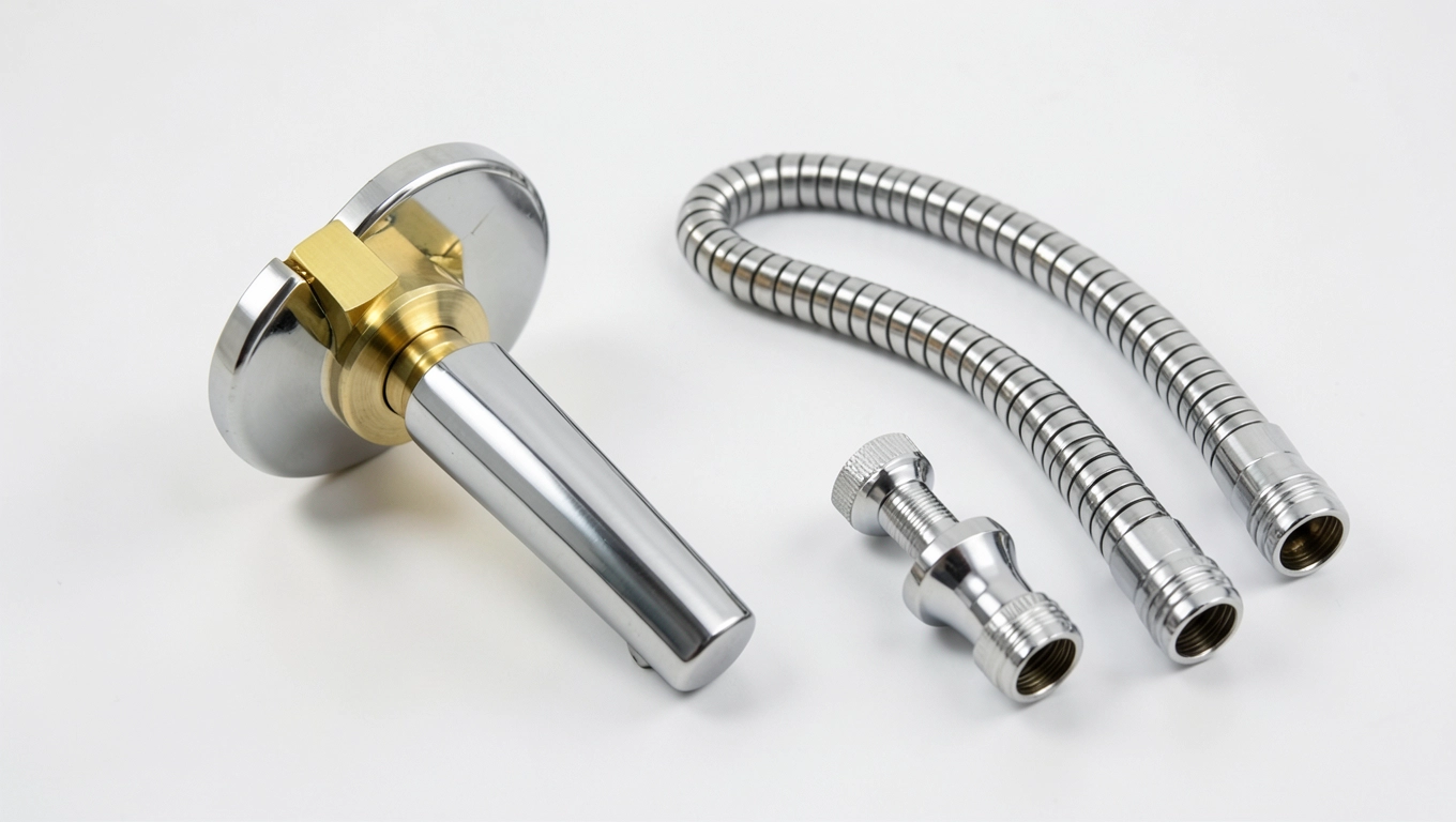 Elementy w zestawie baterii podtynkowej umywalkowej