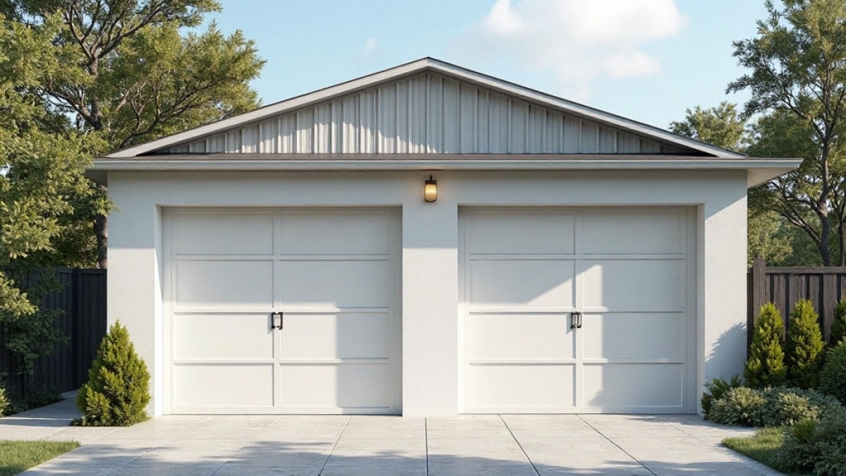 garaż stalowy tynkowany