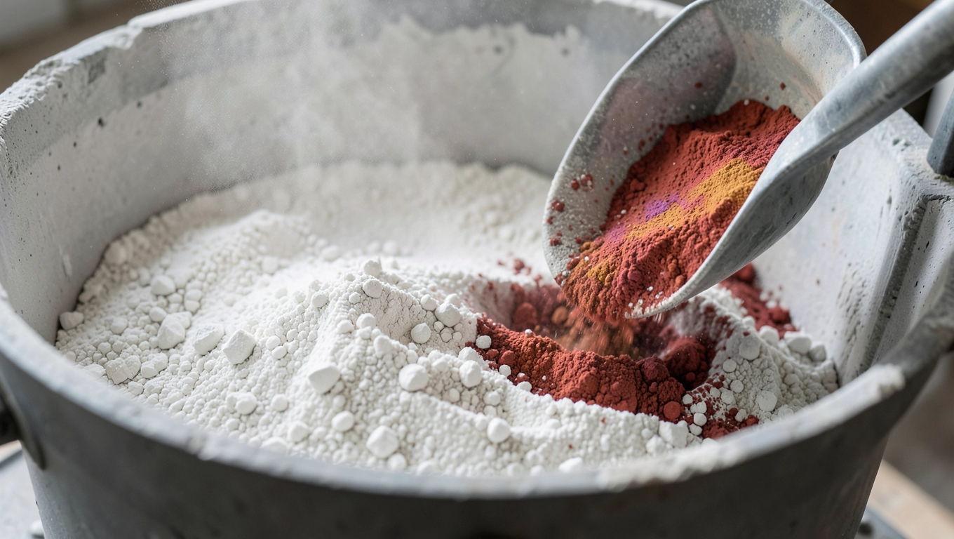 jak dodawać barwnik do mieszanki tynku