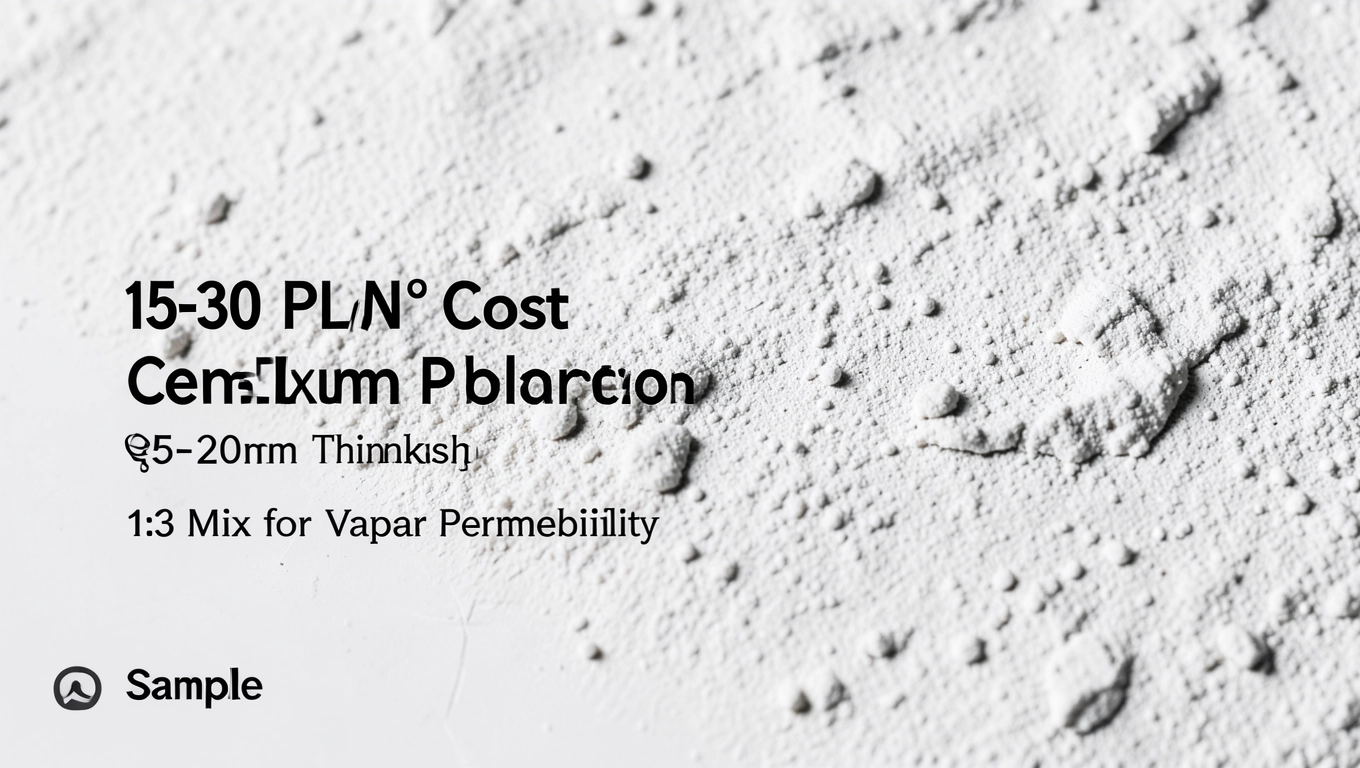 Koszt materiału tynku cementowo-wapiennego za m²