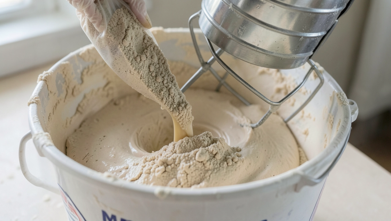 Mieszanie tynku Arago cementowo-wapiennego jednodniowego