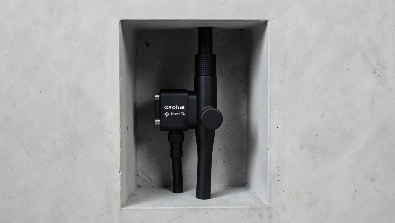 Montaż podtynkowy baterii Grohe prysznicowej czarnej