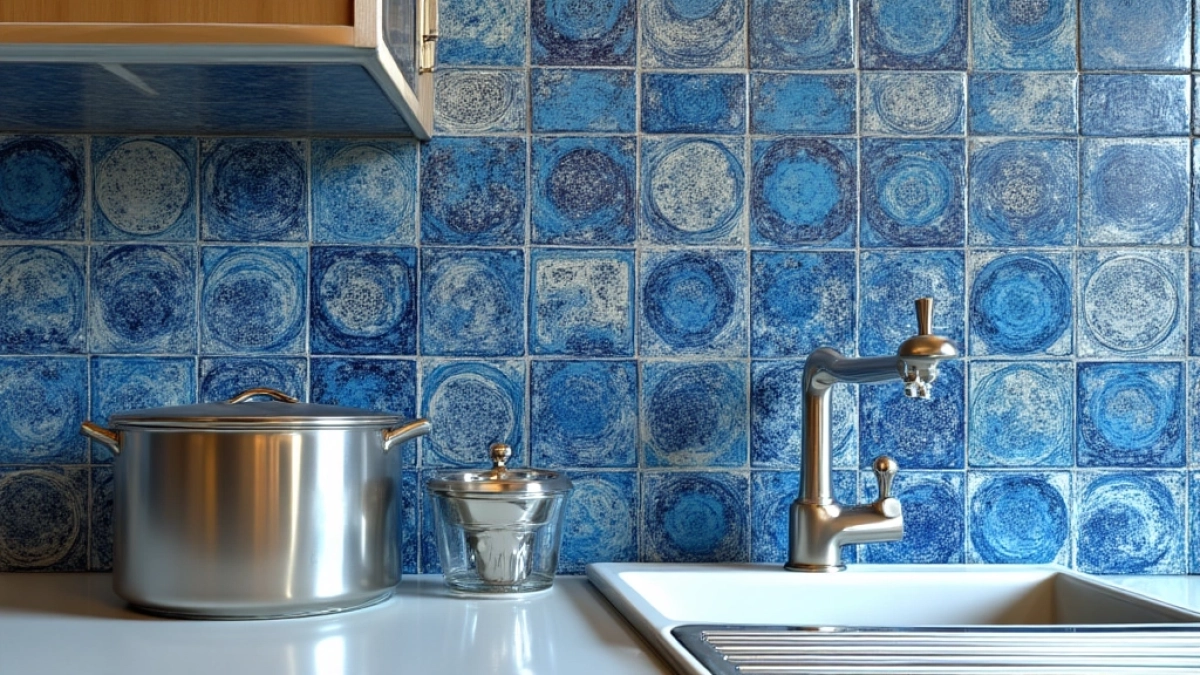 Mozaika w kuchni nad blatem