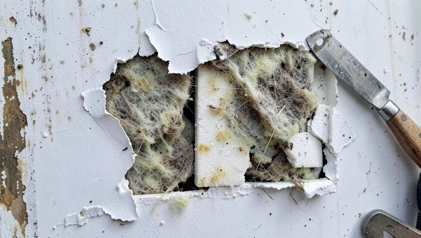 Naprawa tynku zewnętrznego z uszkodzoną izolacją