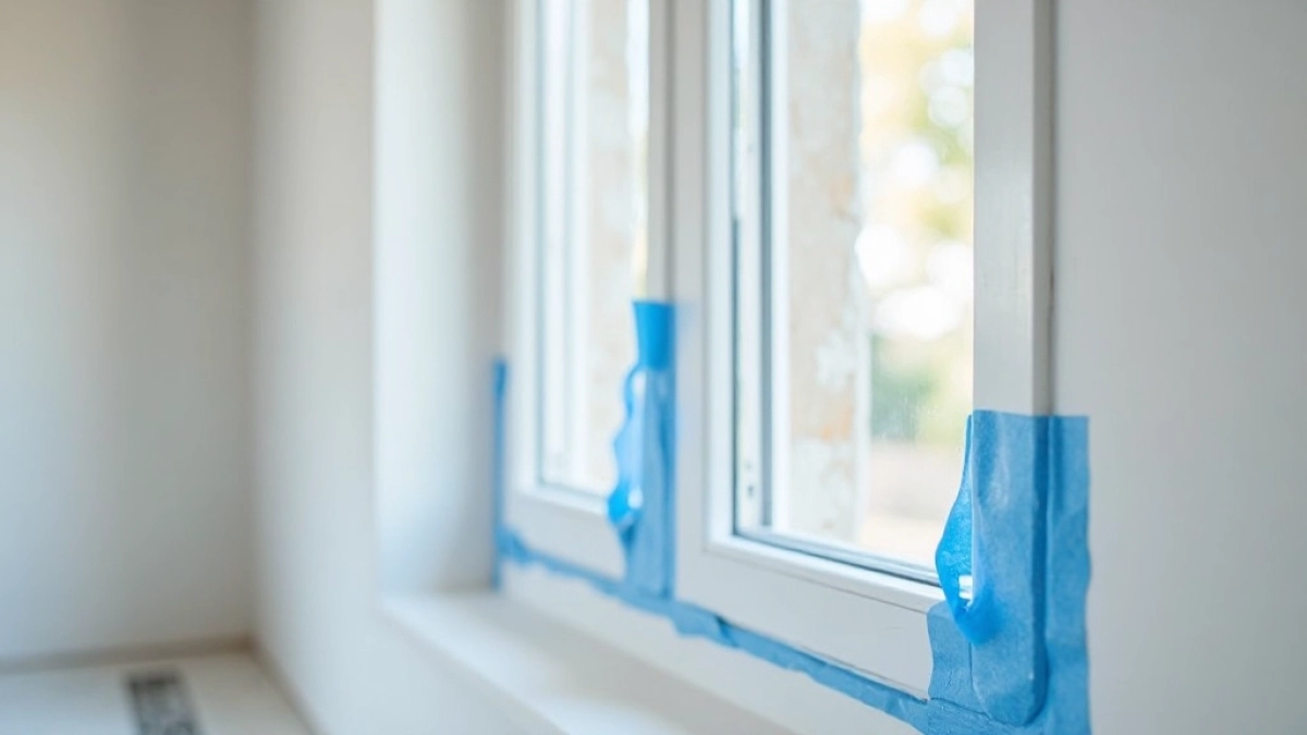 oklejanie okien przed tynkowaniem