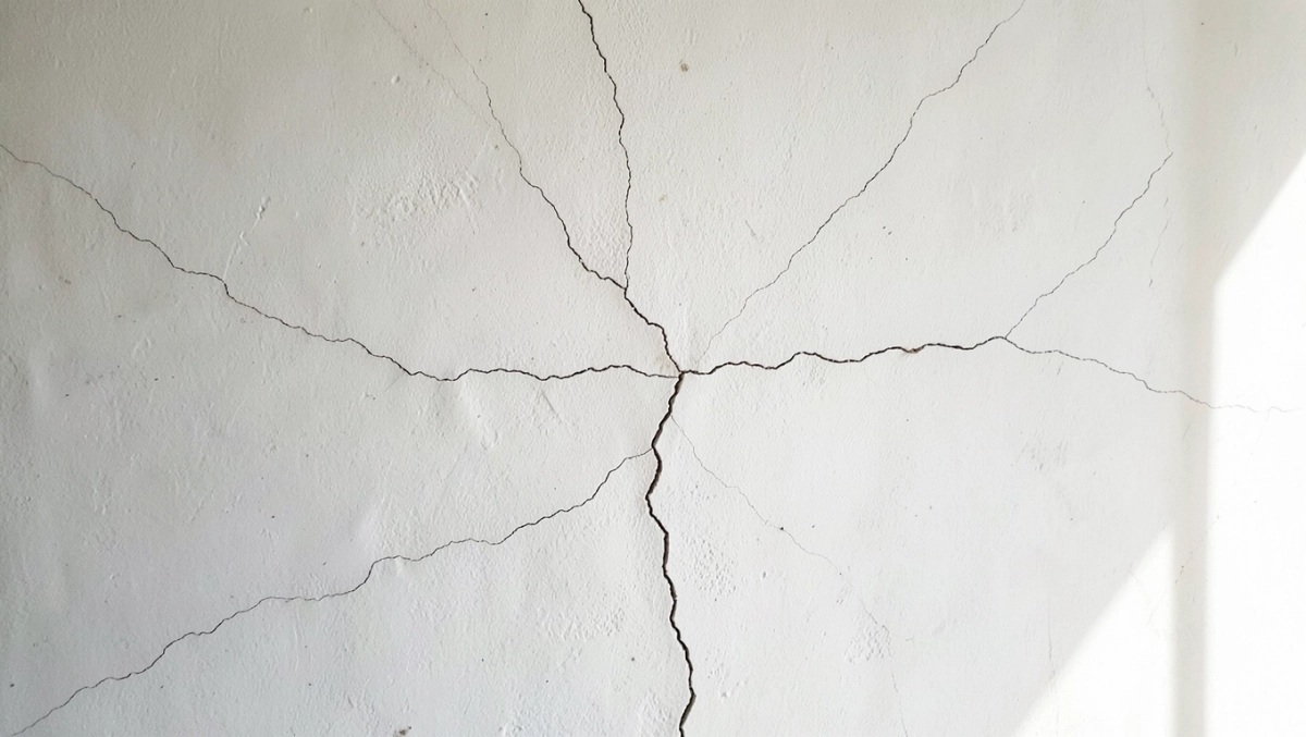 popękany tynk cementowo wapienny