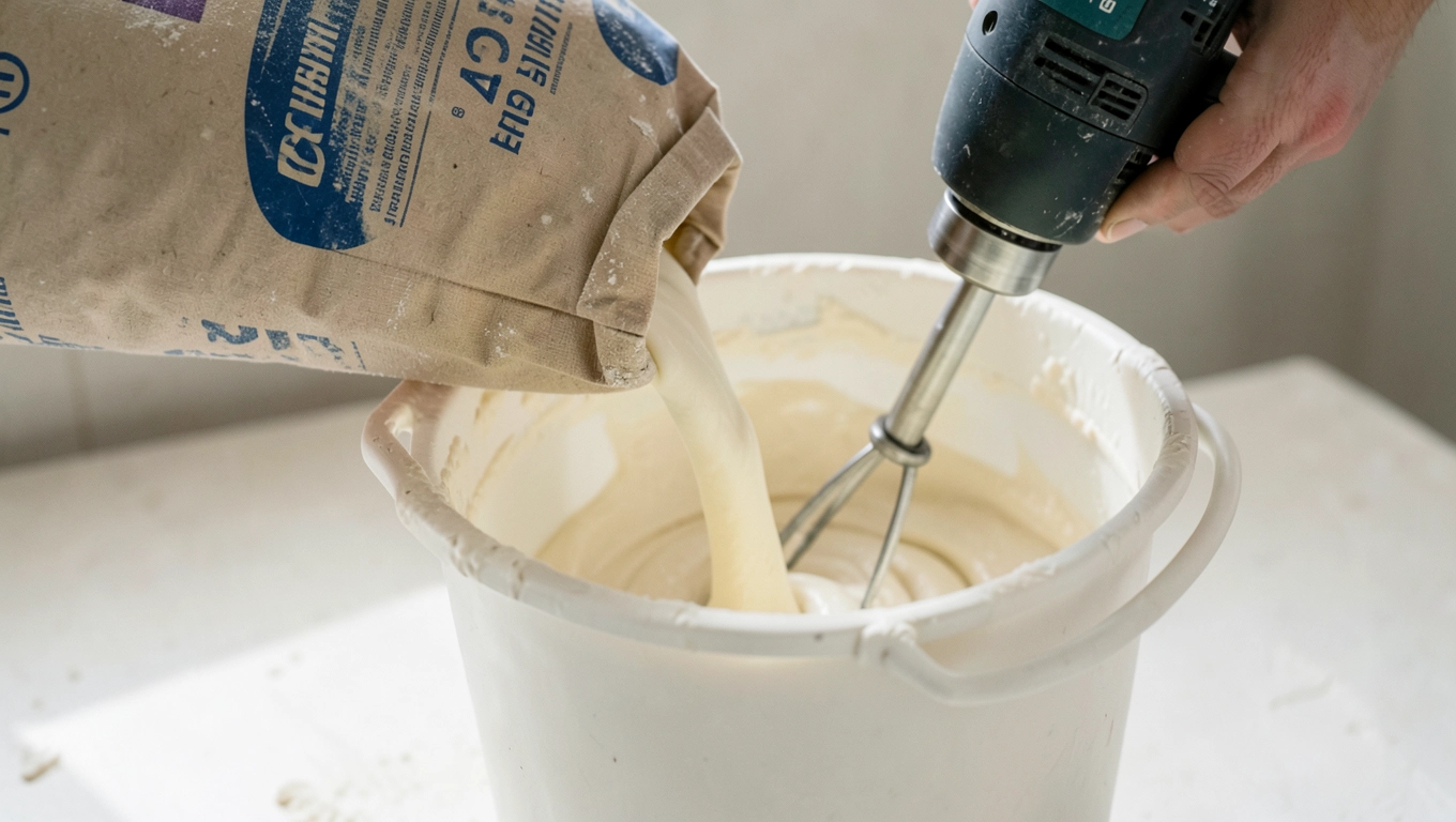 Rozrabianie masy tynku dekoracyjnego