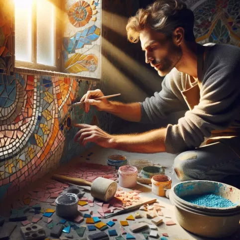 malowanie tynku mozaikowego wewnętrznego