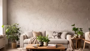 tynk dekoracyjny w salonie