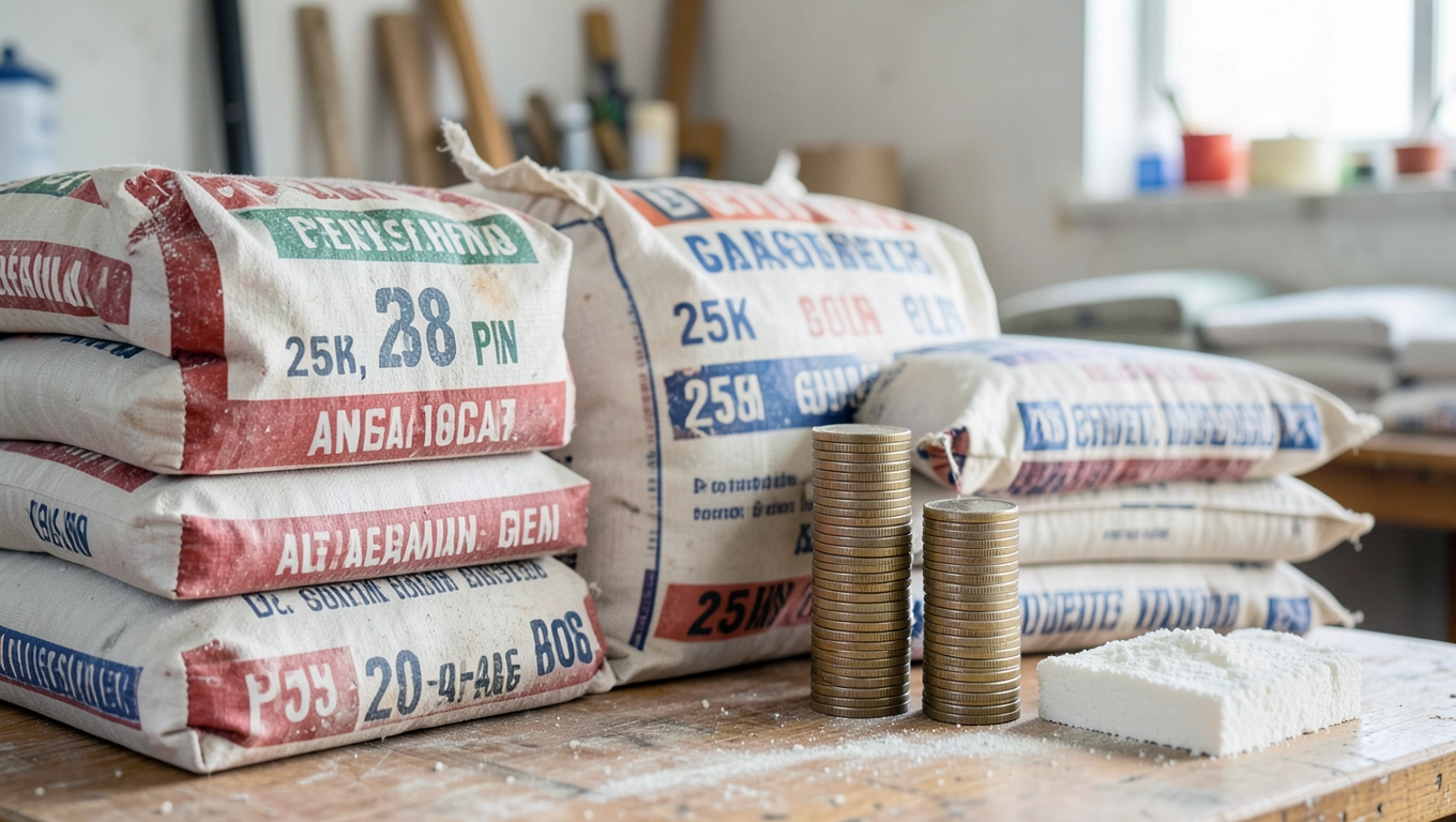 Średnie ceny za 25 kg zaprawy