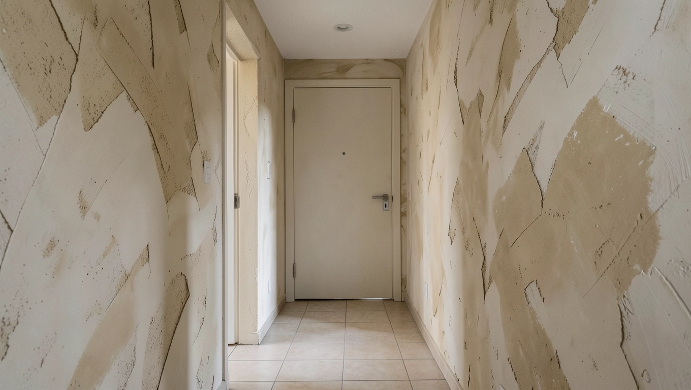 Tynk strukturalny w przedpokoju