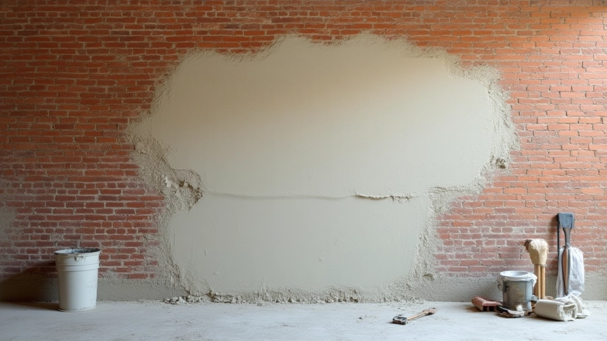 Tynkowanie starej ściany z cegły